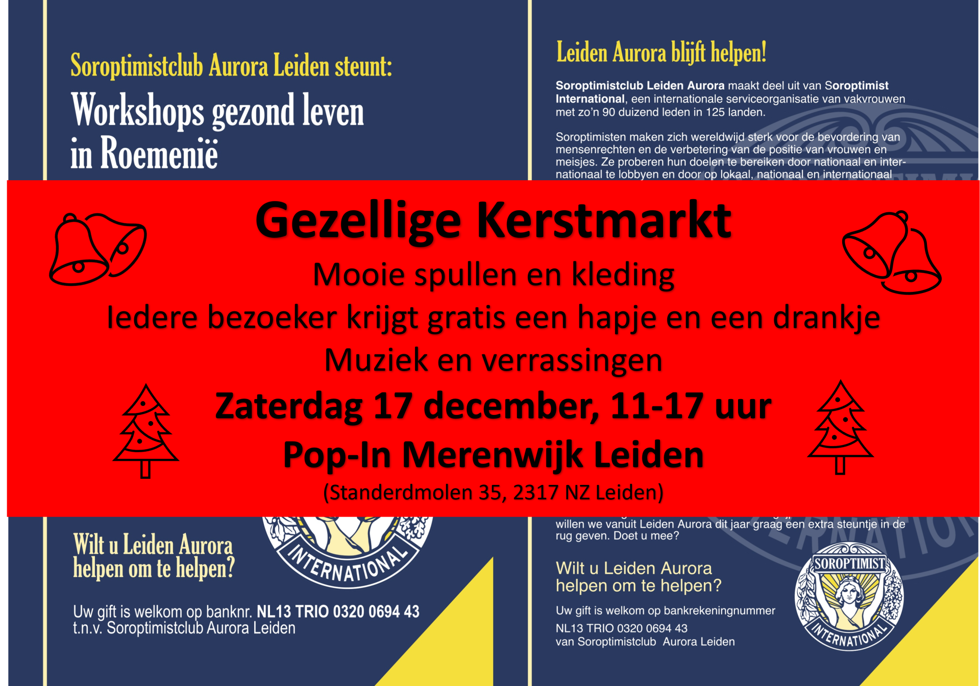 Kerstmarkt op 17 december Leiden Aurora